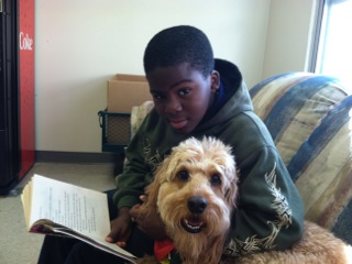 Cooper and Friend Reading
